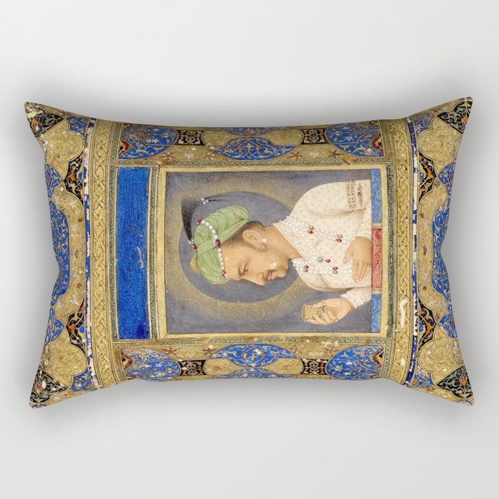 Antique Indian Miniature Painted Illustration Rectangular Pillow Gallery Image 1