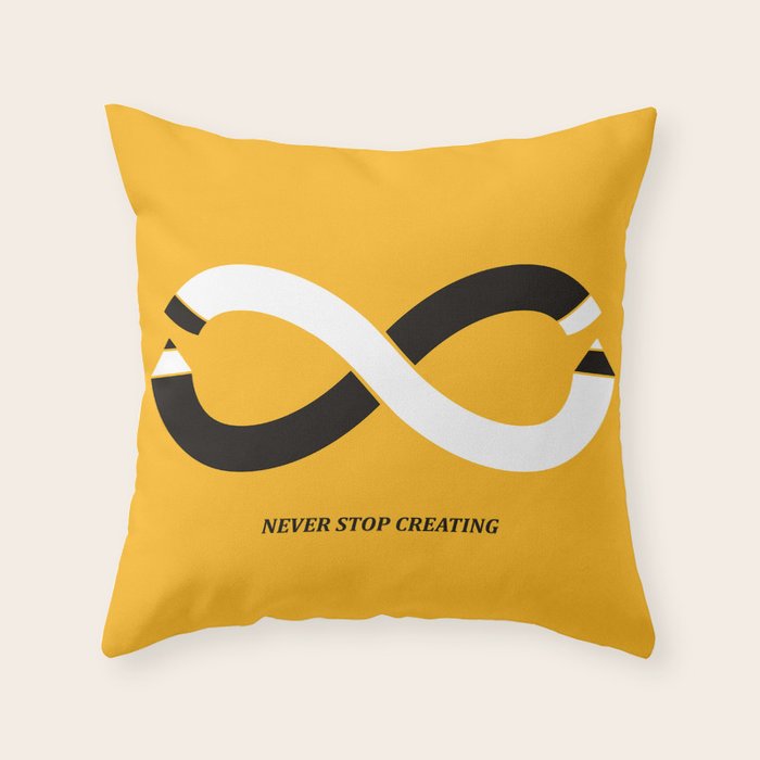 Never stop creating (the infinity pencil) Throw Pillow Gallery Image 1