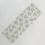 Sage Green Wispy Leaves Contemporary Abstract Botanical Pattern Yoga Mat Gallery Image 1