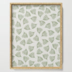 Sage Green Wispy Leaves Contemporary Abstract Botanical Pattern Serving Tray Gallery Image 1