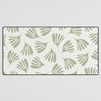 Sage Green Wispy Leaves Contemporary Abstract Botanical Pattern Desk Mat Gallery Image 3