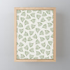 Sage Green Wispy Leaves Contemporary Abstract Botanical Pattern Mini Art Print Gallery Image 1