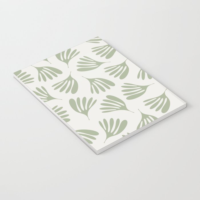 Sage Green Wispy Leaves Contemporary Abstract Botanical Pattern Notebook Gallery Image 3