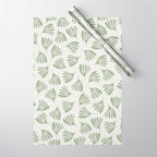 Sage Green Wispy Leaves Contemporary Abstract Botanical Pattern Wrapping Paper Gallery Image 1
