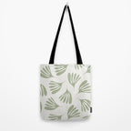 Sage Green Wispy Leaves Contemporary Abstract Botanical Pattern Tote Bag Gallery Image 2
