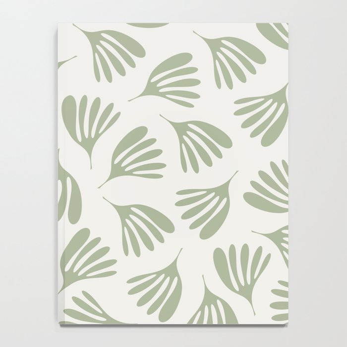 Sage Green Wispy Leaves Contemporary Abstract Botanical Pattern Notebook Gallery Image 4