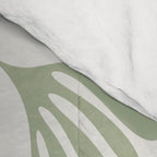 Sage Green Wispy Leaves Contemporary Abstract Botanical Pattern Comforter Gallery Image 4