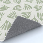 Sage Green Wispy Leaves Contemporary Abstract Botanical Pattern Rug Gallery Image 4