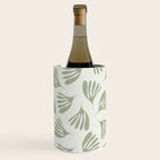 Sage Green Wispy Leaves Contemporary Abstract Botanical Pattern Wine Chiller Gallery Image 1