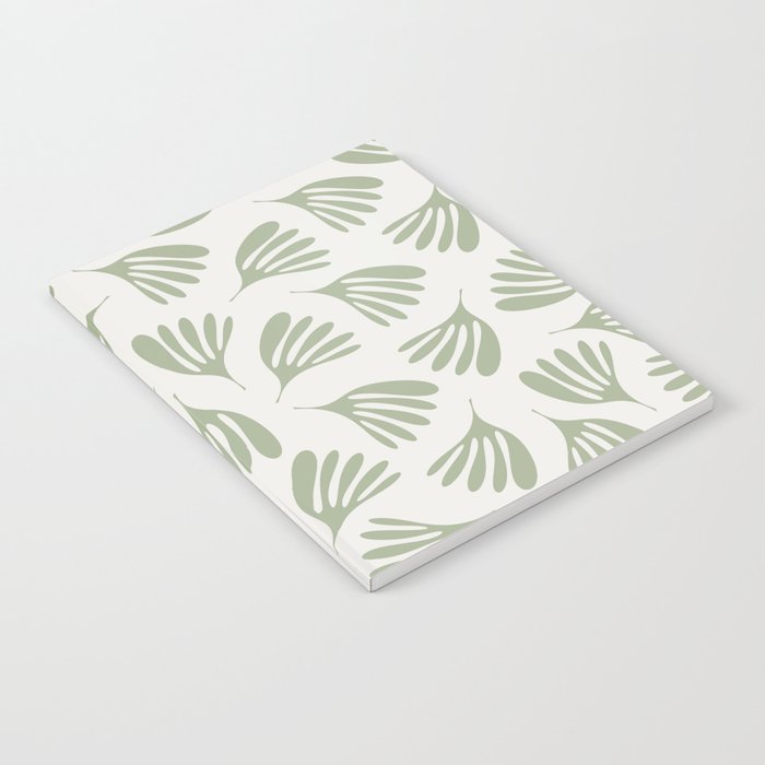 Sage Green Wispy Leaves Contemporary Abstract Botanical Pattern Notebook Gallery Image 2