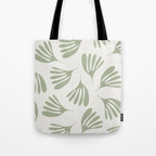 Sage Green Wispy Leaves Contemporary Abstract Botanical Pattern Tote Bag Gallery Image 1