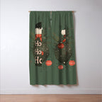 Festive Ho Ho Ho Bauble Green  Window Curtain Gallery Image 3