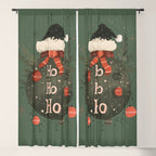 Festive Ho Ho Ho Bauble Green  Window Curtain Gallery Image 5