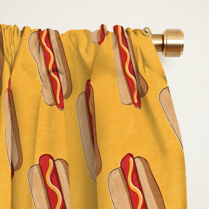 FAST FOOD / Hot Dog - pattern Window Curtain Gallery Image 2