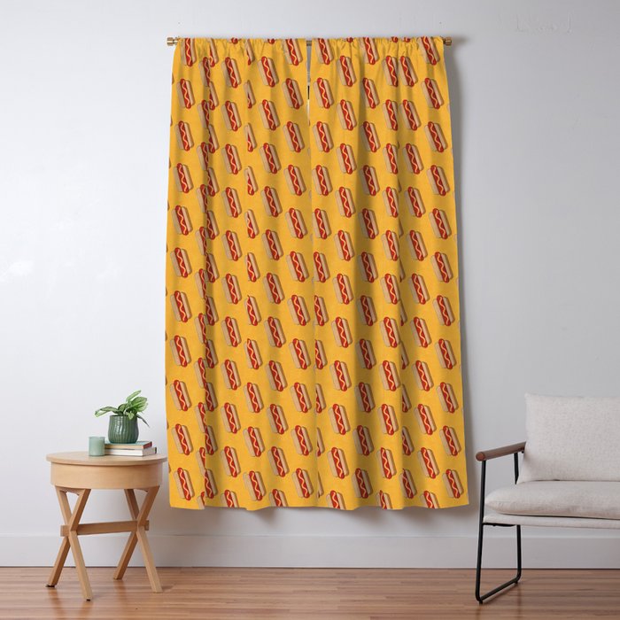 FAST FOOD / Hot Dog - pattern Window Curtain Gallery Image 1