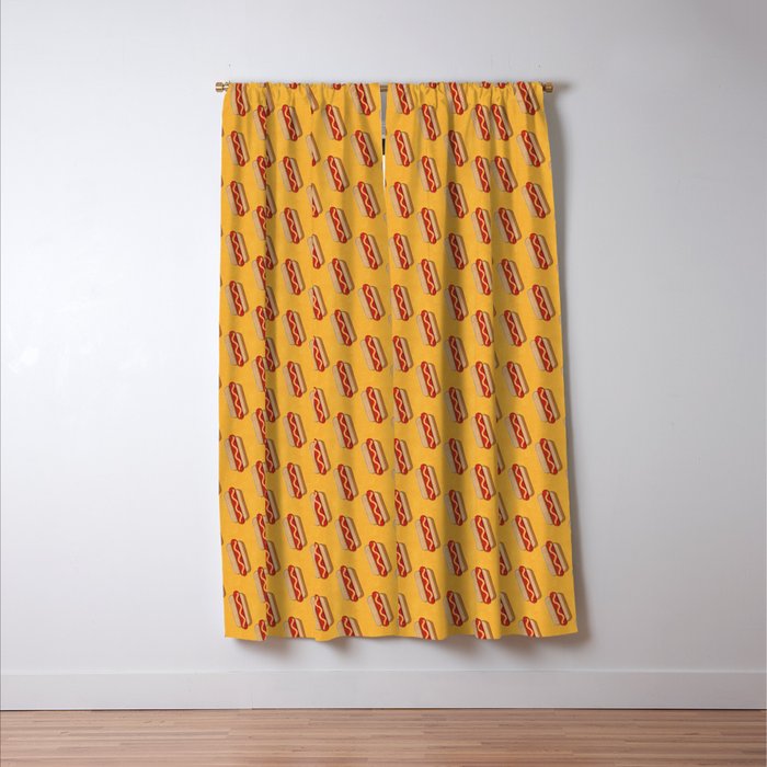 FAST FOOD / Hot Dog - pattern Window Curtain Gallery Image 3