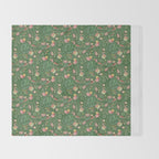 Swedish Floral - Green Throw Blanket Gallery Image 2