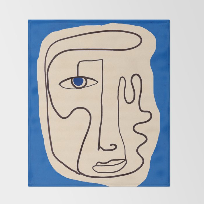 Abstract Face 49 Throw Blanket Gallery Image 2