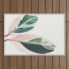 Pink Leaves I Outdoor Rug Gallery Image 1