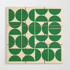 Mid Century Modern Geometric 04 Green Wood Wall Art Gallery Image 1