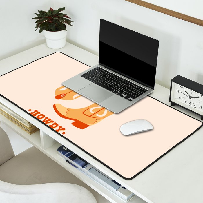 Howdy Cowboy Boots Desk Mat Gallery Image 2