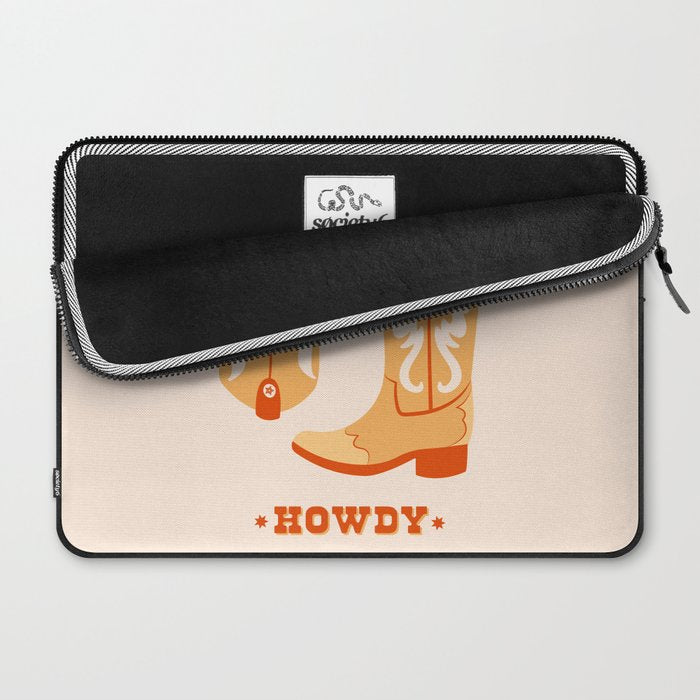 Howdy Cowboy Boots Laptop Sleeve Gallery Image 2