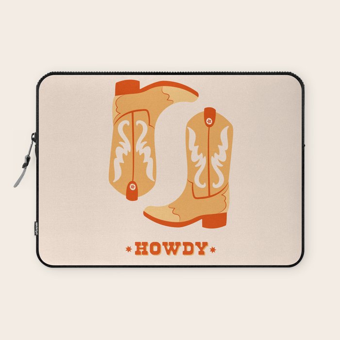Howdy Cowboy Boots Laptop Sleeve Gallery Image 1