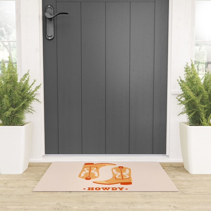Howdy Cowboy Boots Welcome Mat Gallery Image 3