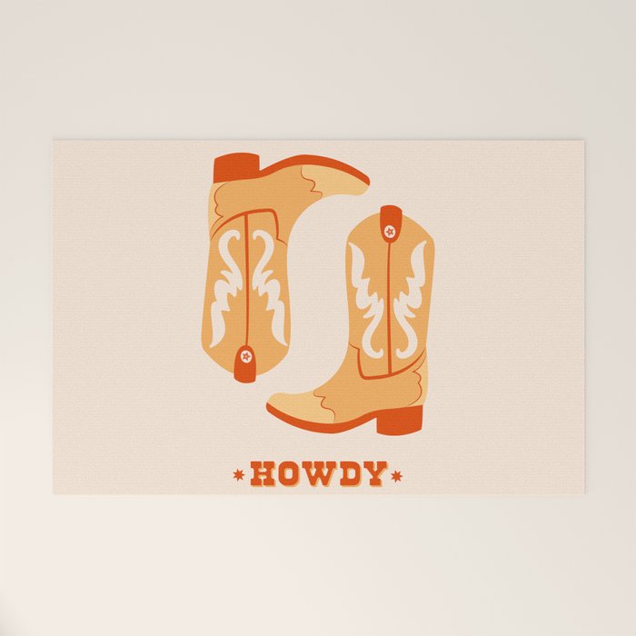 Howdy Cowboy Boots Welcome Mat Gallery Image 1