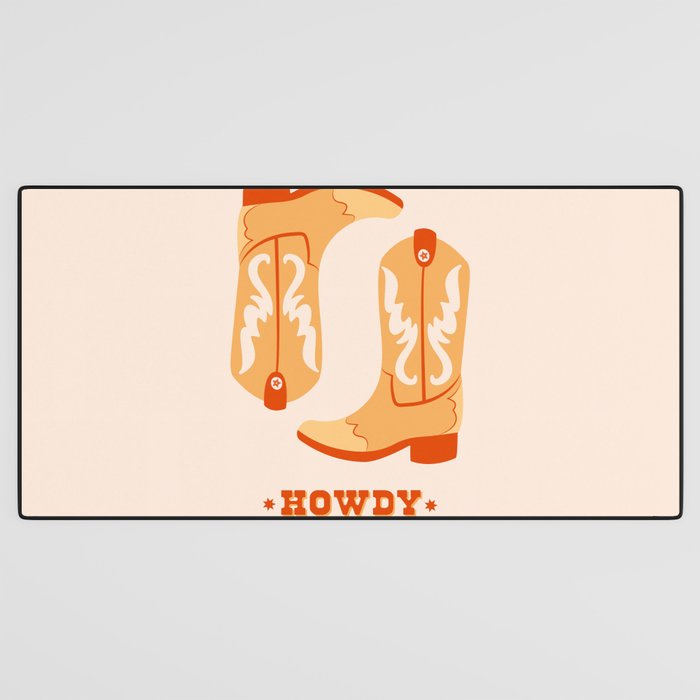 Howdy Cowboy Boots Desk Mat Gallery Image 3