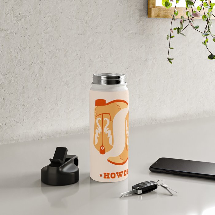 Howdy Cowboy Boots Water Bottle Gallery Image 4