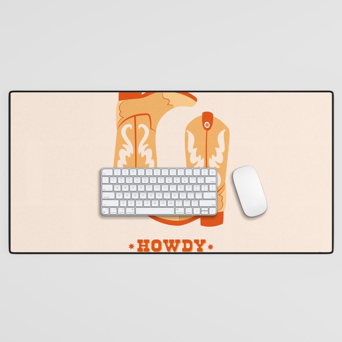 Howdy Cowboy Boots Desk Mat Gallery Image 1