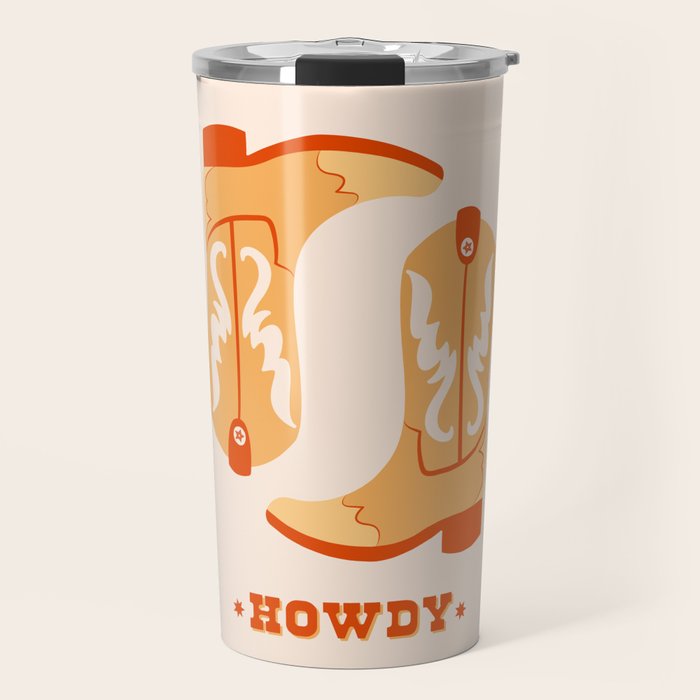 Howdy Cowboy Boots Travel Mug Gallery Image 1
