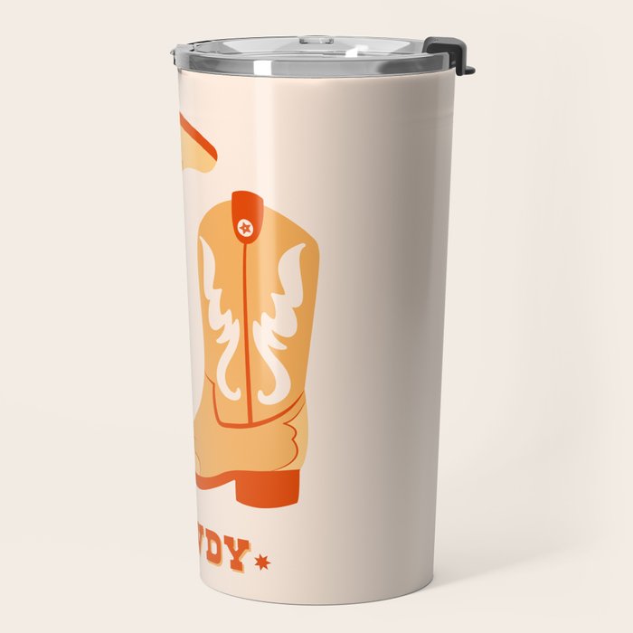 Howdy Cowboy Boots Travel Mug Gallery Image 2