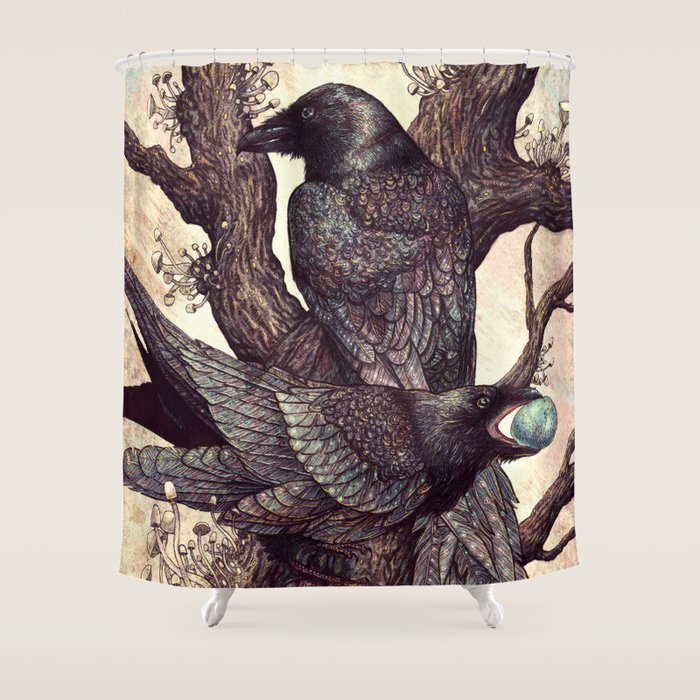 Ravens Shower Curtain Gallery Image 1