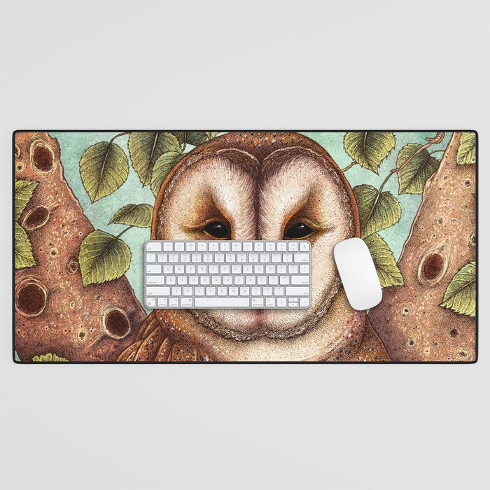 Spring Barn Owl Desk Mat Gallery Image 1