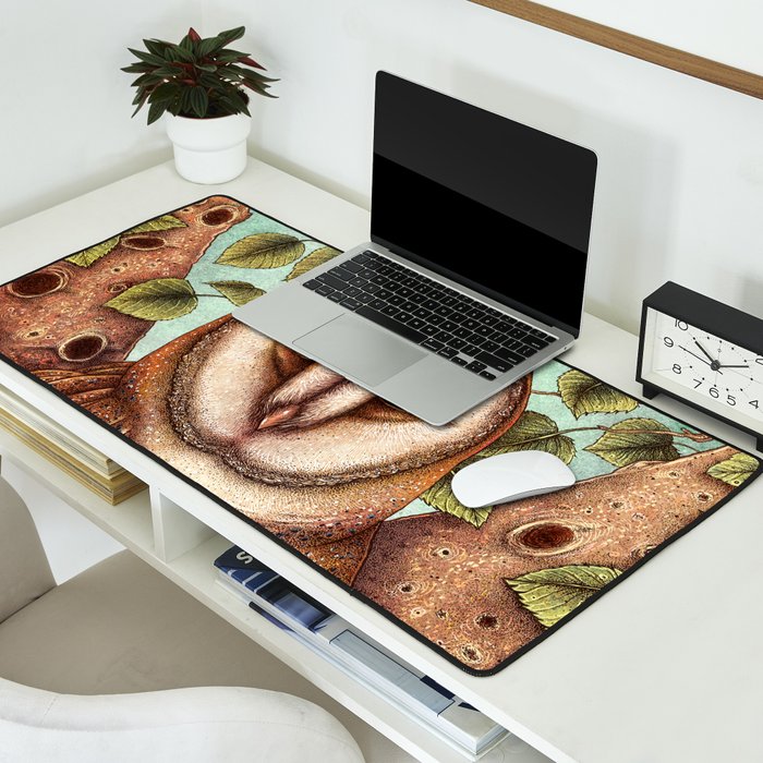 Spring Barn Owl Desk Mat Gallery Image 2
