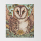 Spring Barn Owl Throw Blanket Gallery Image 2
