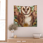 Spring Barn Owl Wall Tapestry Gallery Image 2