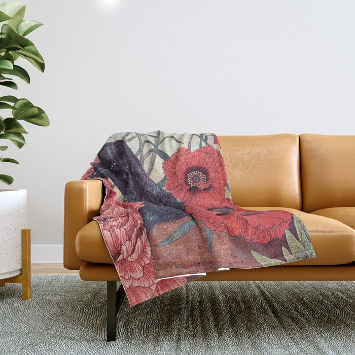 Crow Effigy Throw Blanket Gallery Image 1