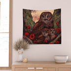 Tawny Owlets Wall Tapestry Gallery Image 2