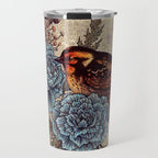 Bird Blue Roses Travel Mug Gallery Image 1
