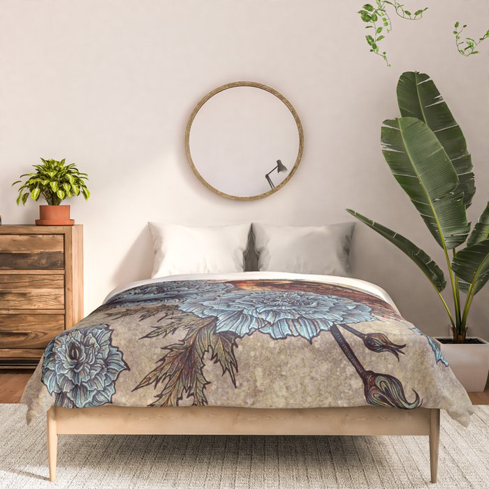 Bird Blue Roses Comforter Gallery Image 3