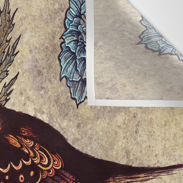 Bird Blue Roses Wall Tapestry Gallery Image 3