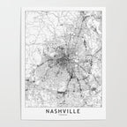 Nashville White Map Poster Gallery Image 4
