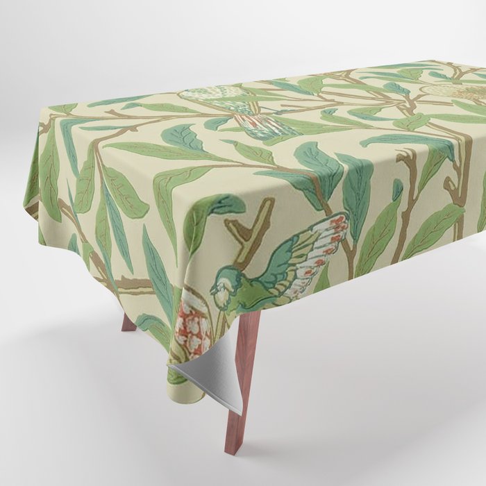 William Morris Bird & Pomegranate Bayleaf and Cream Tablecloth Gallery Image 1