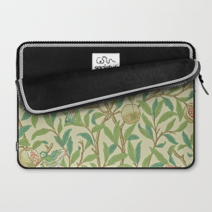 William Morris Bird & Pomegranate Bayleaf and Cream Laptop Sleeve Gallery Image 2