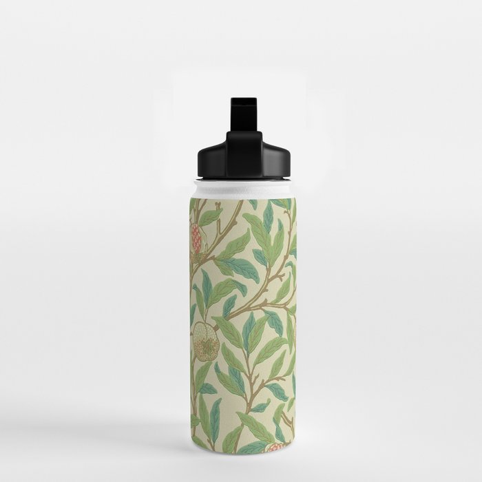 William Morris Bird & Pomegranate Bayleaf and Cream Water Bottle Gallery Image 2