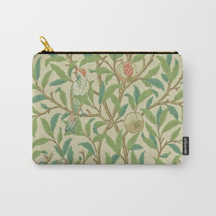 William Morris Bird & Pomegranate Bayleaf and Cream Carry All Pouch Gallery Image 1