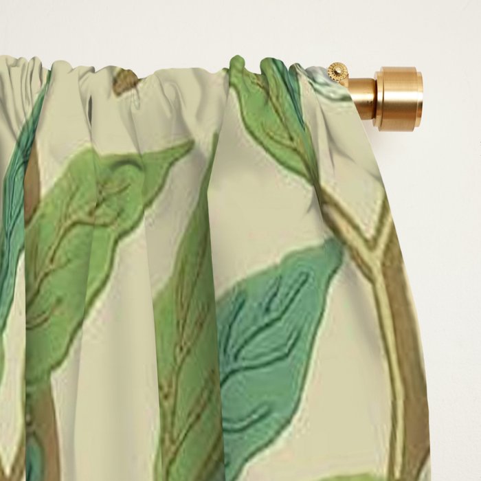 William Morris Bird & Pomegranate Bayleaf and Cream Window Curtain Gallery Image 2